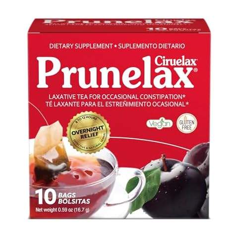 Prunelax Ciruelax Regular Strength Laxative Tea Bags - Made with Natural Senna Extracts, for Occasional Constipation, Senna Extract - 10 Bags Cover