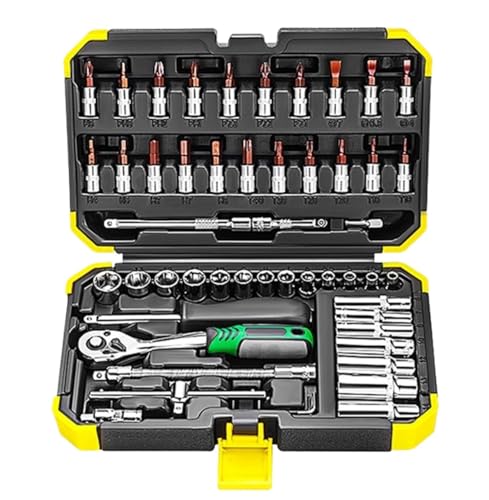 TOTIKI Werkzeugsatz 53-teiliges Auto-Reparatur-Werkzeug-Set, Werkzeugkasten, Aufbewahrungskoffer, Allgemeines Haushalts-Werkzeug-Set Haushaltsreparatur