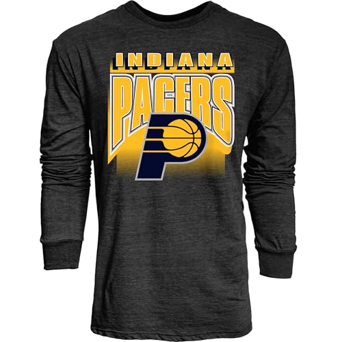 Indiana Pacers NBA Officially Licensed Tri-Blend Long Sleeve T-Shirt Starters Black, Medium