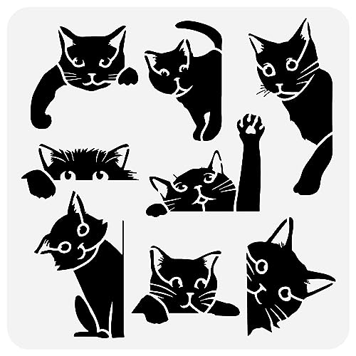 FINGERINSPIRE Large 30x30cm Cat Painting Stencil