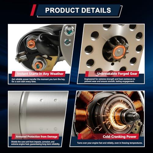 Motor de Arranque Compatible con Chevrolet Astro Base V6 4.3L 1985-2002, Astro CL V6 4.3L 1985-1995, Astro CS, Astro LT, Bel Air Base, Biscayne Base, Blazer Base Repuesto# 19695N miniatura 5