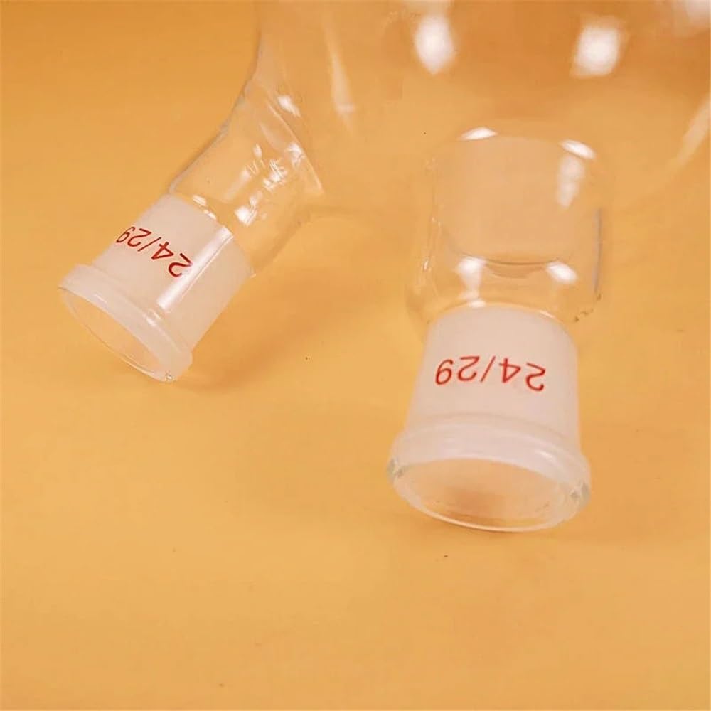 Laborausstattung und -bedarf 1 Stück Labor-Reaktionskolben aus Borosilikatglas mit rundem Boden und zwei Öffnungen, 100–2000 ml