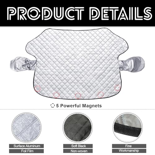 Image of Windshield Snow Cover for Car, Windshield Cover for Ice and Snow with Magnetic Edges, 5-Layer Thickened Protection, Winter Frost Guard Snow Shield Ice Cover, Universal for SUV, Truck, Sedan, Van
