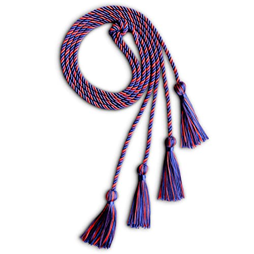 Image of Endea Graduation Double Honor Cord Three-Color (Royal Blue /Purple /Red)