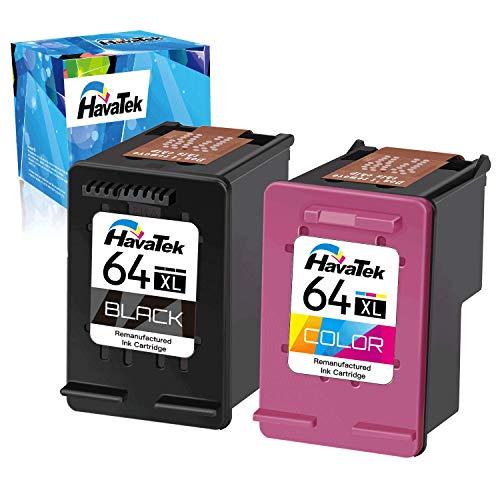 HavaTek Remanufactured 64XL Ink Cartridges 2 Pack Replacement for HP 64XL 64 XL
