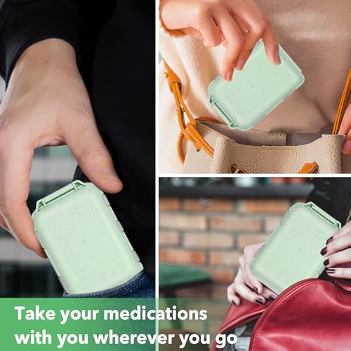 Image of Green Foldable Pill Organizer with 189 Labels - Travel Medicine Kit (1 Pack)