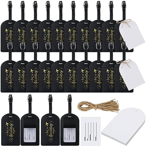 Image of Amylove Bulk Luggage Tags Wedding Favors Adventure Begins Luggage Tags for Guests Travel Tag for Suitcase Bridal Gift 24 Pack