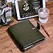 A5 Organizer Minerva Box Genuine Leather Journal Notebook,Stalogy Rings Planner Pocket Size Notebook with 25MM Binder Mini Agenda Diary (Olive Green)