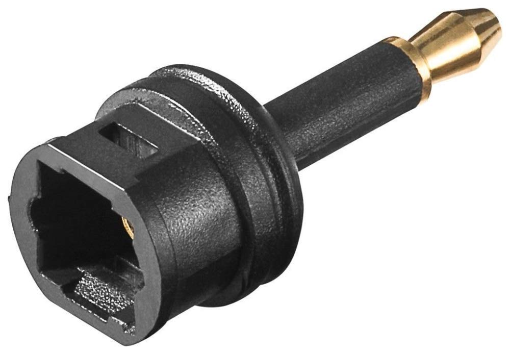 PremiumCord Optical Adaptor Toslink Tos Female to Tos 3.5 mm Male Gold-Plated Black