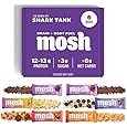 MOSH Blueberry Almond Crunch Keto Protein Bars, High Fiber, Low Carb, Gluten Free, High Protein, Brain Healthy Snack, 12 Count