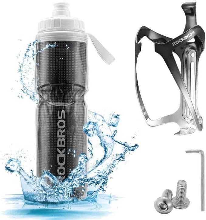 ROCKBROS Insulated Bike Water Bottles with Aluminum Bike