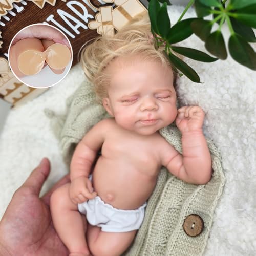 URMLHNRZ Lebensechte 30 cm Reborn-Babypuppe, Mädchen, Ganzkörper-Weichsilikon-Babypuppe, Keine Vinylpuppen, realistische Reborn-Puppen mit eingepflanztem Haar – Bild 6