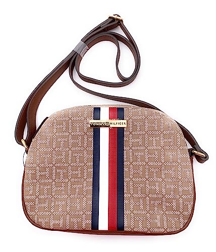 Tommy Hilfiger Bolsa tiracolo feminina marrom - 25 x 20 x 5 cm - Metal com logotipo TH - Bolsa feminina, marrom, Einheitsgröße
