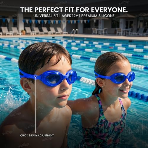 Image of Zest 4 Toyz Swimming Goggles for Kids and Adults with Adjustable Strap Anti-Fog UV Protection Lens Air Tight Comfortable Silicone Frame for Swimming Pool - Blue