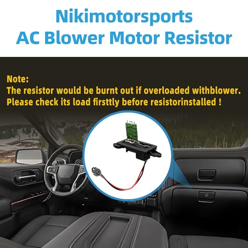 Image of Blower Motor Resistor Kit,Nikimotorsport Blower Motor Resistor Compatible with 1999-2006 Chevy Silverado GMC Sierra,2000-2002 GMC Yukon.Resistors Replace OE# 89019088,973-405,22807123