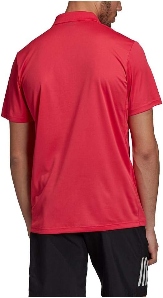 adidas Club 3 Stripe Polo - Light Granite/Shock Red