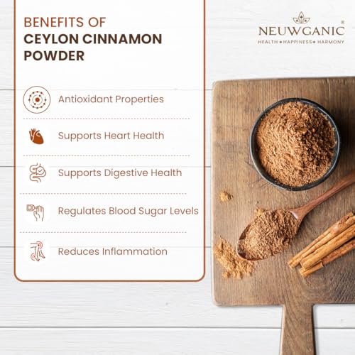 Image of Neuwganic - Natural Ceylon Cinnamon Powder | Pure & Natural Dalchini | Indian Organic Spices | Ideal for Making Cookies /Masala Tea /Desserts | 75 Gm Pack of 1
