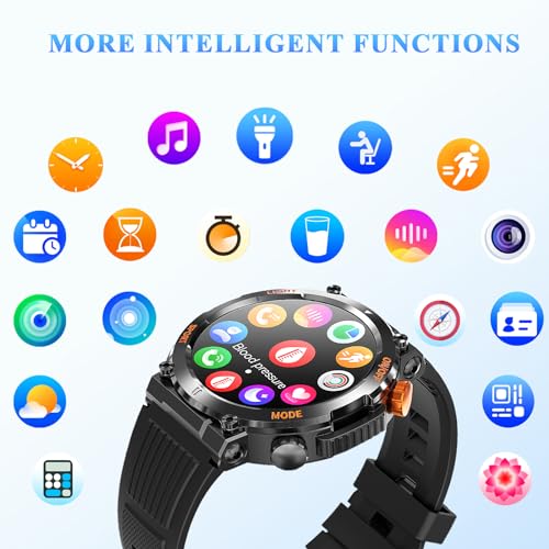 Megalith Smartwatch: Vattentät Fitness Tracker för Män – Sportklocka svart