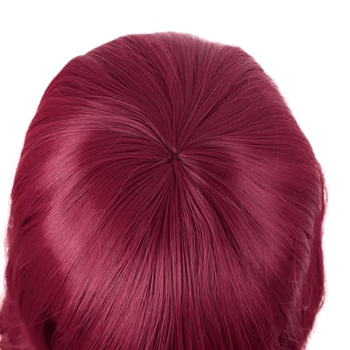 Image of MapofBeauty 24 Inch Long Wavy Side Bangs Party Anime Cosplay Wig, Red | 60 cm Synthetic Fiber Wig, Women, Charming