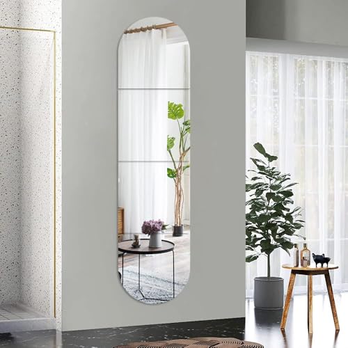 Image of Full Body Length Mirrors for Walls Acrylic Plexiglass Mirrors Wall Mounted Frameless Square Makeup Large Long Mirror for Home Workout Hallway Mirror (12x12 inch)