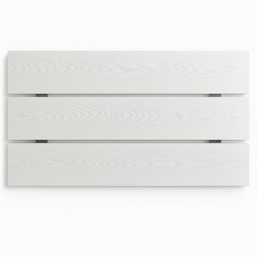 DUPI Cabecero de Cama de 110 cm Aitana | Estilo Nórdico | para Camas de 90/105 cm | Incluye Herrajes para Pared | Fácil Limpieza | Individual | Madera | Blanco