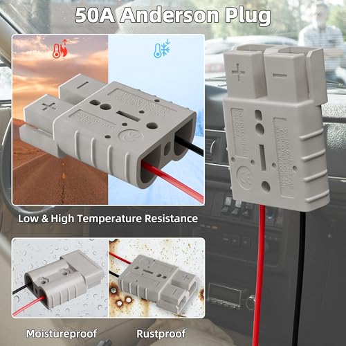 Image of EAZUSE Starlink Mini Power Adapter 50Amp Quick Connect /Disconnect Connector with Step Up Converter, 12V to 36V Booster Starlink Mini 50A Quick Connect /Disconnect Adapter DC Female Plug