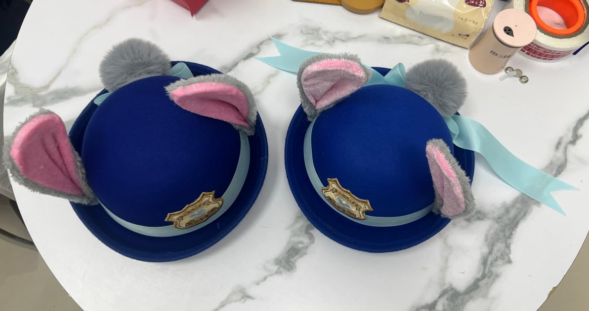 AXVJKRTU Cosplay caps judy hopps Halloween Roleplay hat (Child diameter 54CM, blue)