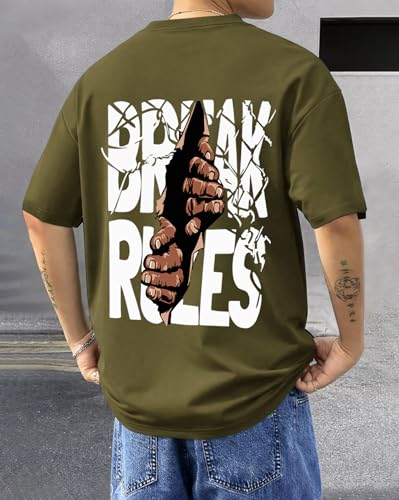 Image of AUSK Oversized T-Shirts || Printed Loose Fit Half Sleeve Tshirt for Mens