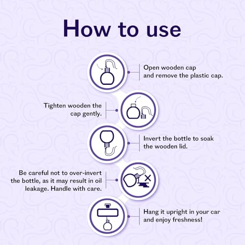 Image of UNOAROMA Orchid Car Air Freshener, Long Lasting Hanging car perfume, Toxin-Free Oil in Glass Bottle with Wooden Diffuser, Car Accessories for fresh aroma, Last Upto-60 Days (15mlx2)