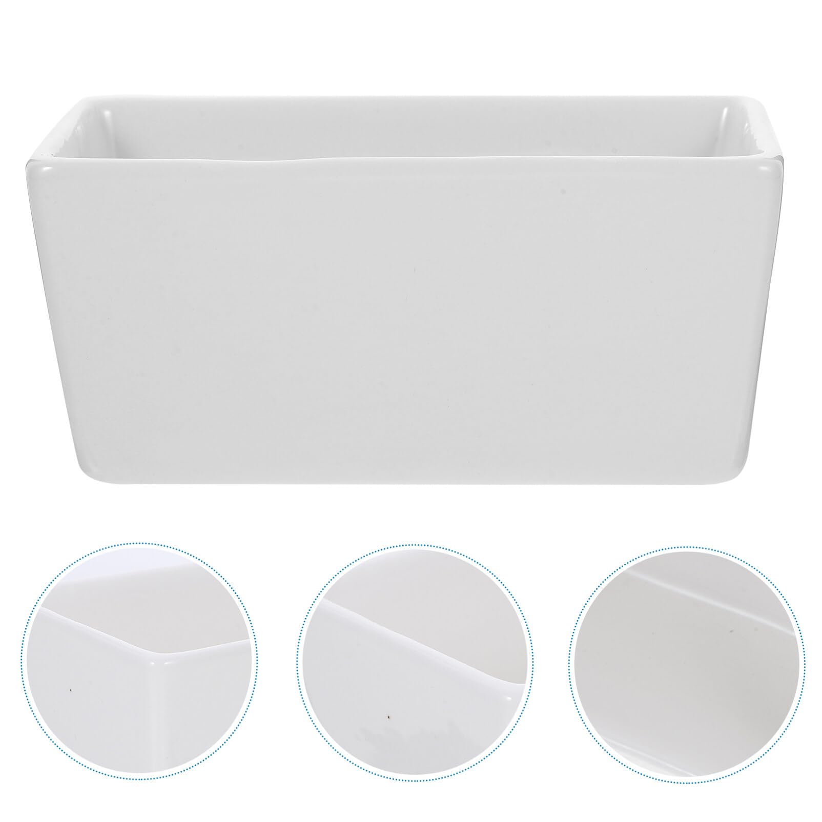 HOLIDYOYO 2Pcs Rectangular Open Top Seasoning Jar - Ceramic Sugar Bowl, Flat Bottom Jar Rectangular Sugar Holder for Cafe,Rectangular Sugar Tea Bag Container