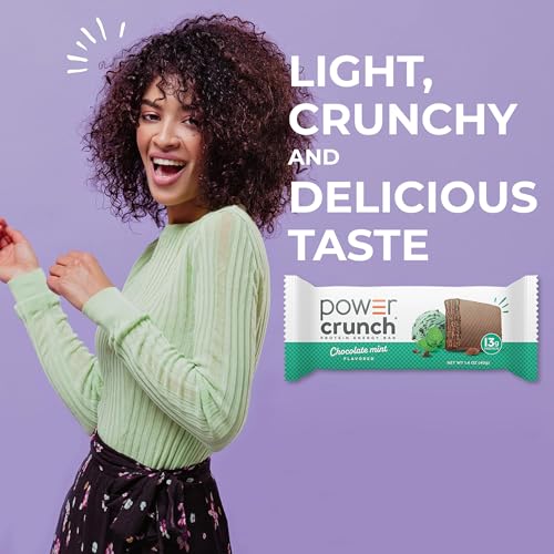 Image of Power Crunch Protein Energy Wafer Bars, Chocolate Mint, 1.4 Ounce (12 Count)