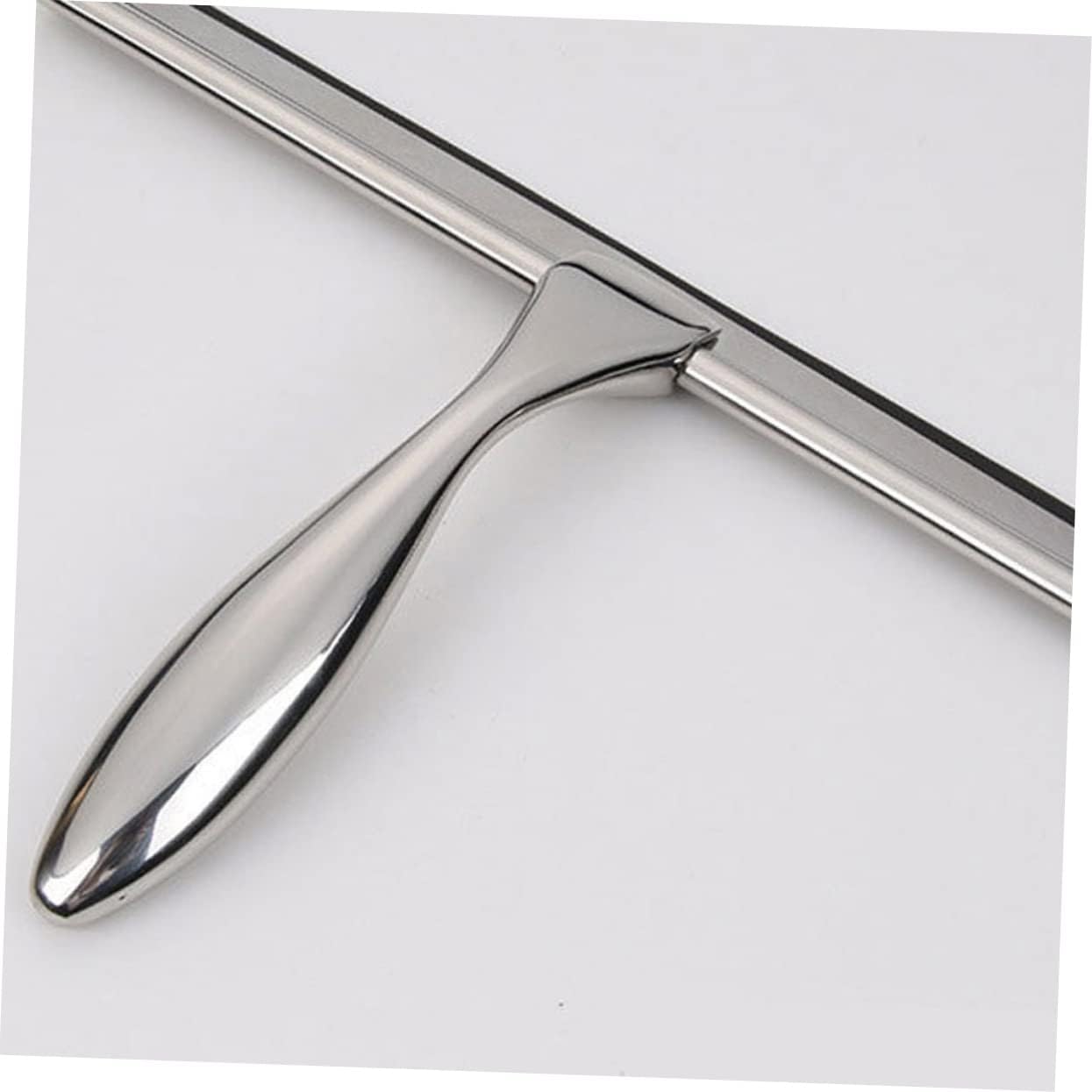 Scraper for Glass Silver Stainless Steel Wiper Shower Squeegee Scraper for Bathroom