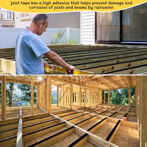 Image of Joist Tape for Decking 2 inch x 50', 1 Rolls Weatherproof Butyl Sealant Tape - Waterproof and Anti-Corrosion for Extend Deck Life for Wood Joists Beams Roof Rv