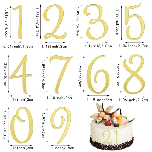 Capiant J367 2 Sets 0~9 Numbers Happy Birthday Cake Toppers, Large Acrylic Cake Numbers Toppers, Diy Cupcake Toppers thumb #1