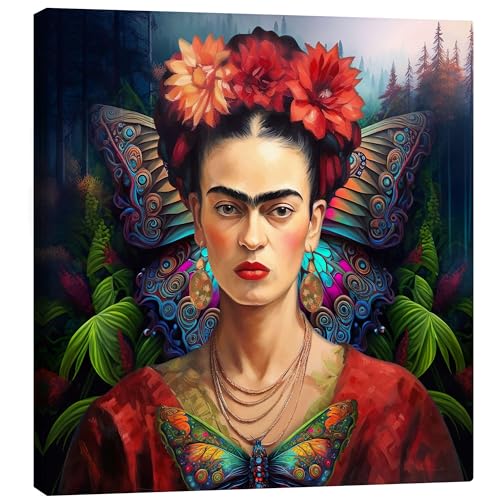 Déco colorée avec le portrait Frida Kahlo Butterfly de Mark Ashkenazi