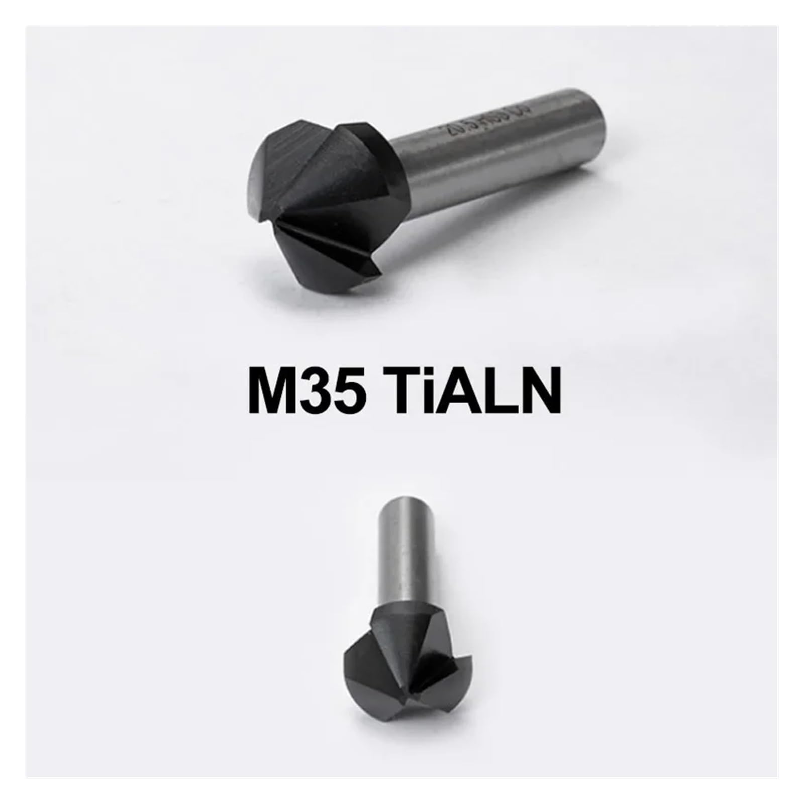 Juego de Brocas avellanadas 3 Flautas, Herramienta desbarbado 90 Grados, 6, a 40 mm, for Hierro, Aluminio, Acero Inoxidable, Placa Metal(M35 TiALN,40mm)