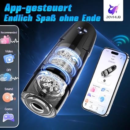 Masturbador Masculino Control Manual de la App Copa Manos Libres con 7 Modos función telescópica y función de giratorio, Masturbador Juguetes Sexuales, Vagina 3D Masturbádores Masculino Real
