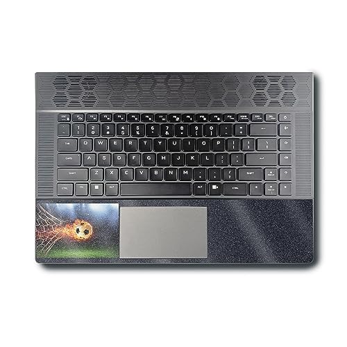 Image of MightySkins Glossy Glitter Skin Compatible with Alienware X16 R1 (2023) Full Wrap Kit - Flaming Soccer Ball | Protective, Durable High-Gloss Glitter Finish | Easy to Apply | Made in The USA