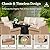 HERA'S HOUSE 6-Piece Patio Furniture Set, All Weather 7 Seats Outdoor Wicker Sofa with Ottomans, Rattan Patio Conversation Set with 5.5" Cushions and 44" Coffee Table, Beige