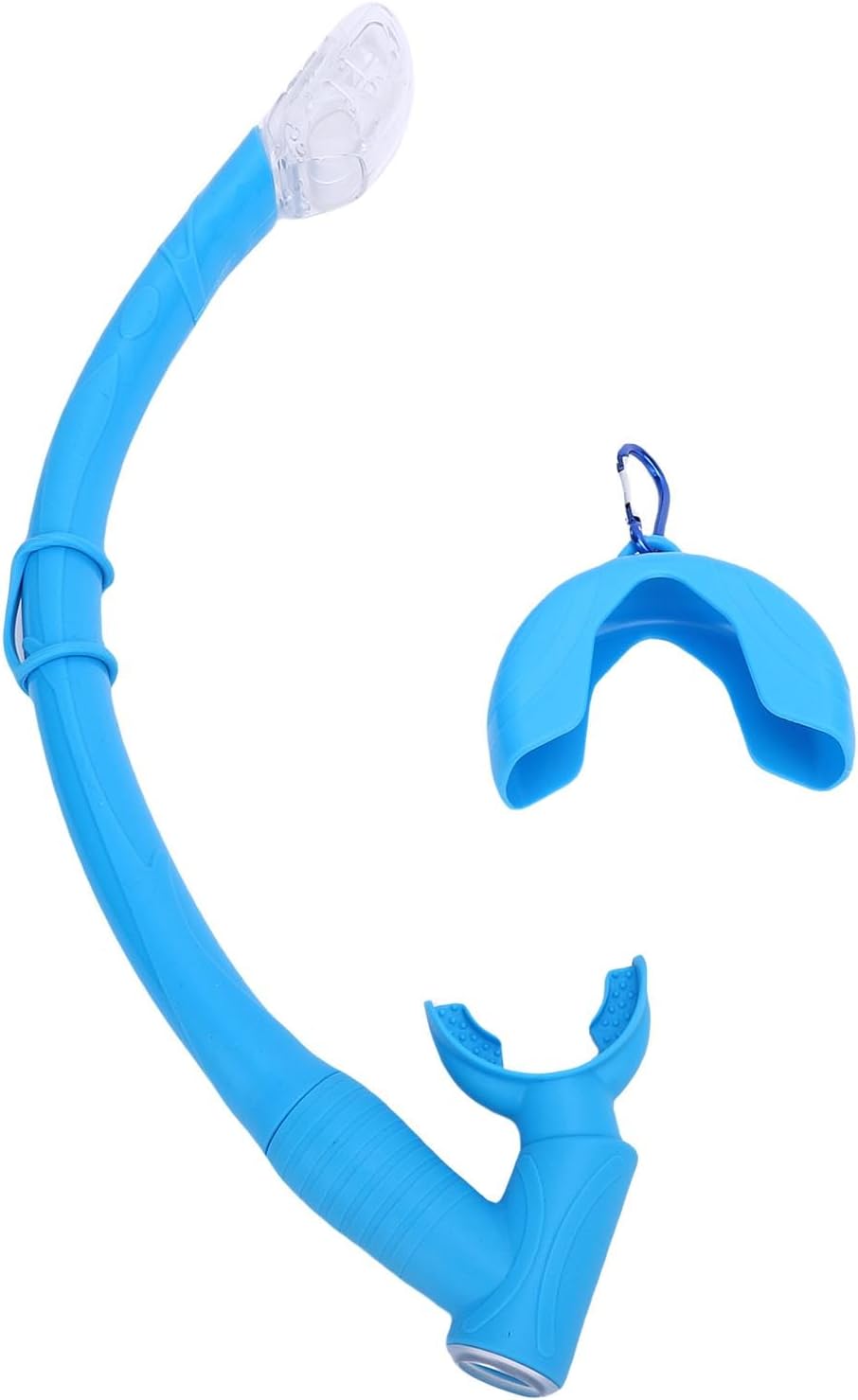 Freediving Snorkel, 2 in 1 Silicone Streamlined Soft Roll Up Snorkel, Folding Snorkel Tube with Compact Storage Box, for Freediving, Diving, and Snorkeling
