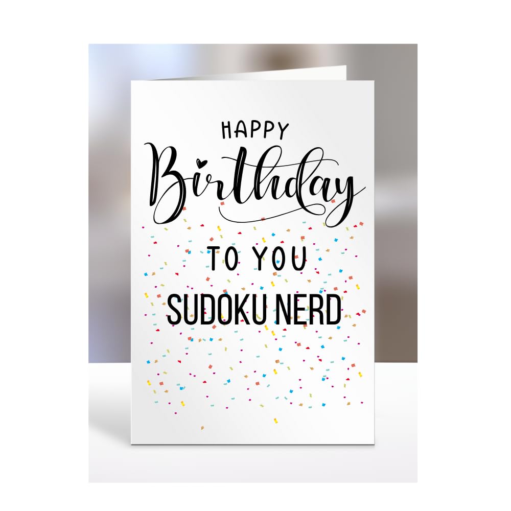 Happy Birthday To You Sudoku Nerd Card, Gifts for Men, Women, Presents for Man, Woman or Person, Greetings Card, Funny, Joke, Silly, Gag, A5-127b_90 — image 1