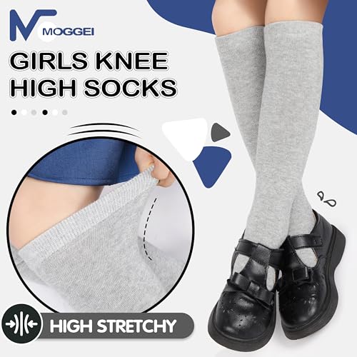 Image of MOGGEI 6 Pairs Kids Girls Knee High Socks Gift Long Crazy Silly Tall Funny Boot Cute Animal Child Fun Socks