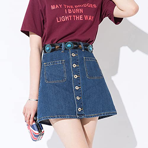 Women's Turquoise Fringe Belt - Western Boho Style Tassel Knotted Wide Rope Woven Waist Belt2