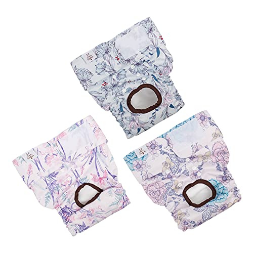 CuteBone 3 Stück Wiederverwendbare Hundewindeln, Hochsaugfähige Premium-Windeln für Hündchen, Umweltfreundliche Damenbinden Höschen für weibliche Haustiere D36XL-DE