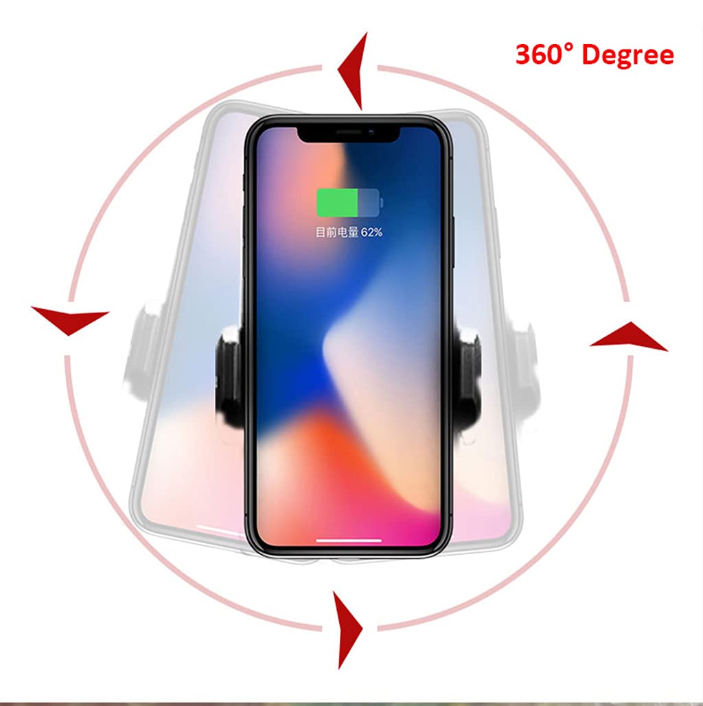 SHIFENG Samochodowy uchwyt do bezprzewodowego ładowania telefonu kompatybilny z Smart 453 Fortwo Forfour 2015-2021 360 regulowane akcesoria do montażu obrotowego