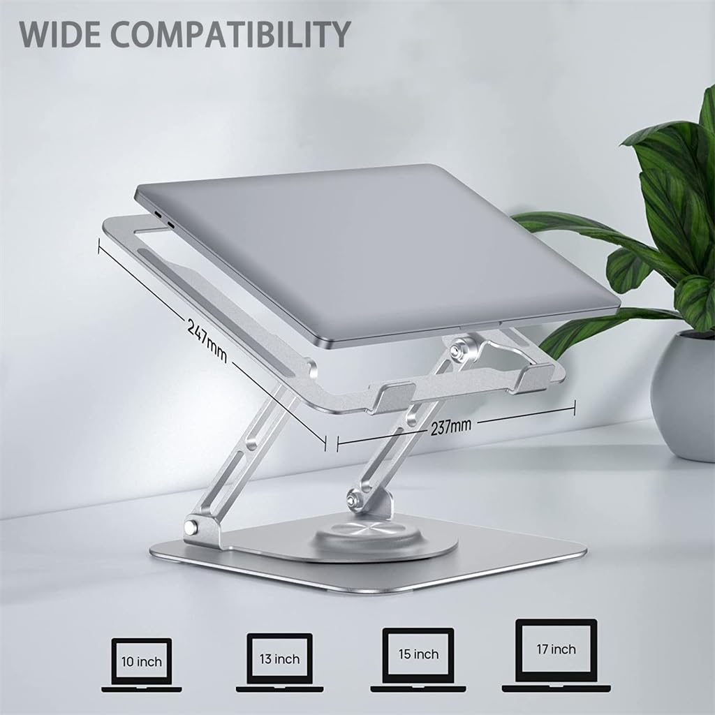 Supporto per computer portatile in lega di alluminio Supporto da tavolo girevole a 360 gradi Supporto pieghevole per computer Supporto rialzato (D) (frutta bianca pesca 5)