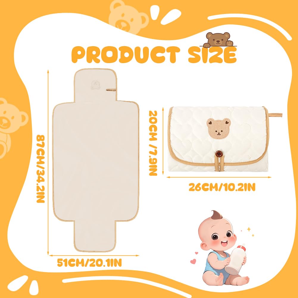 Fasciatoio Portatile Neonato, 87 x 57 CM Pieghevole e Impermeabile Fasciatoio, Cambio Pannolino per Neonato, Esterno, Casa, Viaggio, Regalo Nascita Perfetto per Bimbo e Bimba