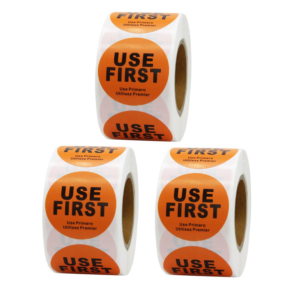 Hcode 1.5 inch “Use First” Inventory Control Label Permanent Adhesive Restaurant Quality Food Labels 500Pcs/ Roll