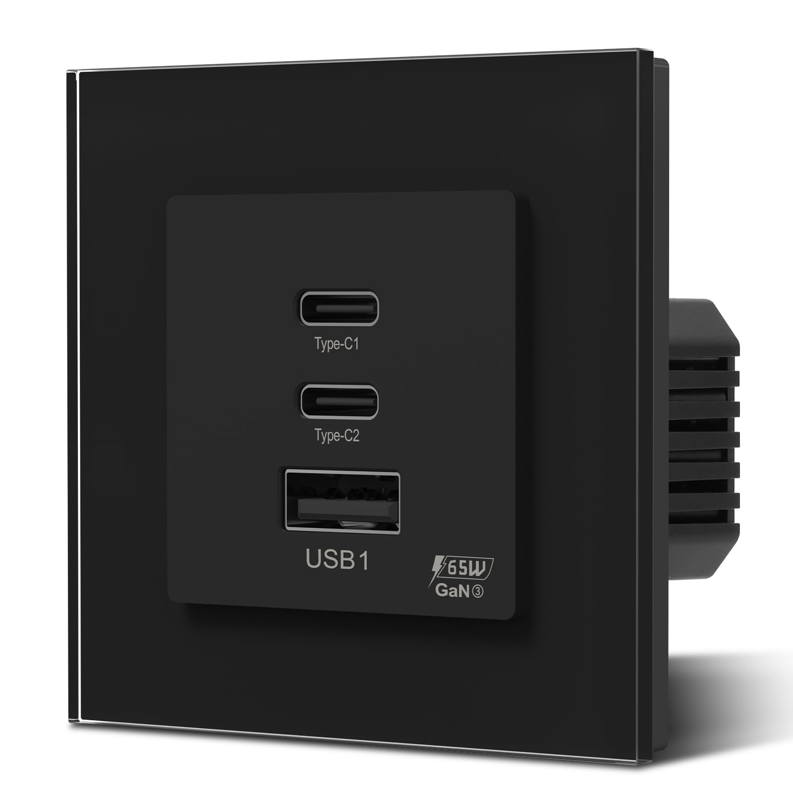 BSEED Enchufe Pared con 20W USB y Tipo C,Enchufe USB C de Cristal,Carga Rápida,3 en 1，Fácil Instalación,1 Enchufe,86mm Blanco — view 15