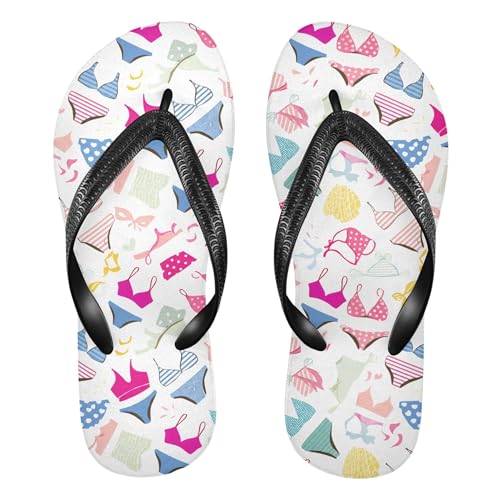 Burbuja Swimwear Pattern Flip Flops for Women Men, Soft Thong Sandals Rubber Slippers for Pool Beach Essentials